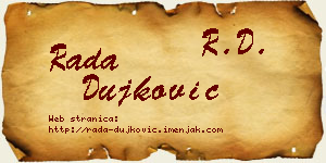 Rada Dujković vizit kartica